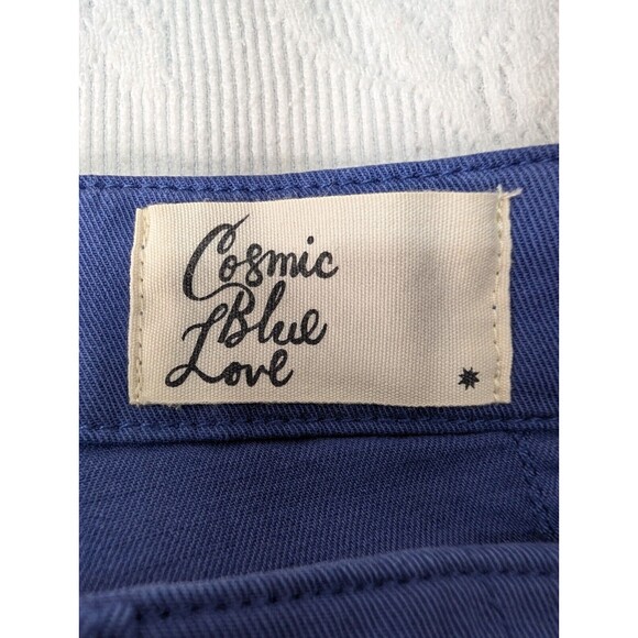 Cosmic Blue Love Chino Pants 29 Utility Crop Casual Stretch Trousers Coastal - Picture 6 of 12